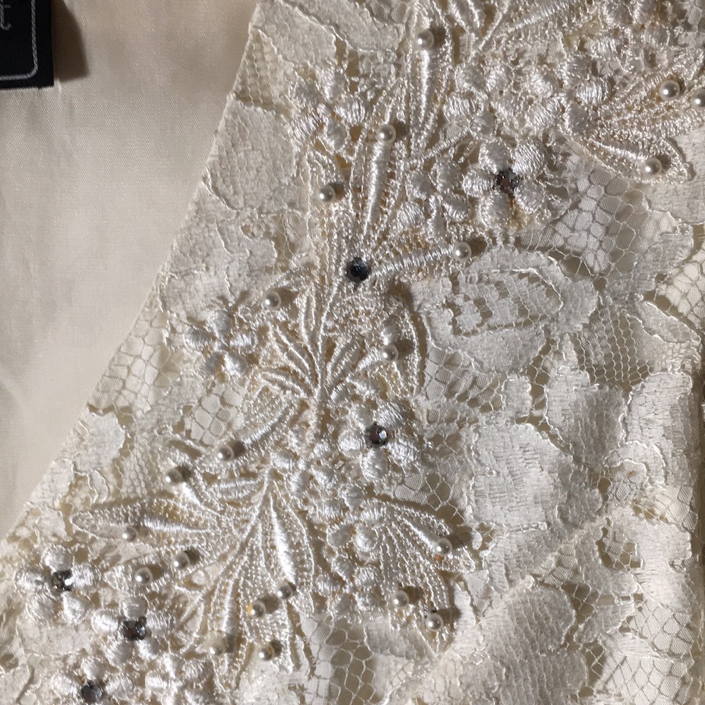 Cachet by Bari Protas vintage cream lace dress jacket & matching skirt size 6 - Picture 4 of 7